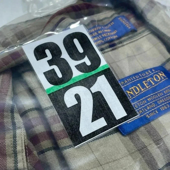 Pendleton wrinkle resistant Shirt Long Sleeve Button Down Mens L Plaid 3921 - Picture 7 of 8
